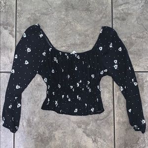 Ivy & Main Navy/Polkadot Top